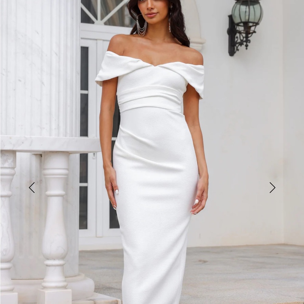 Elegant Off-Shoulder White Dress